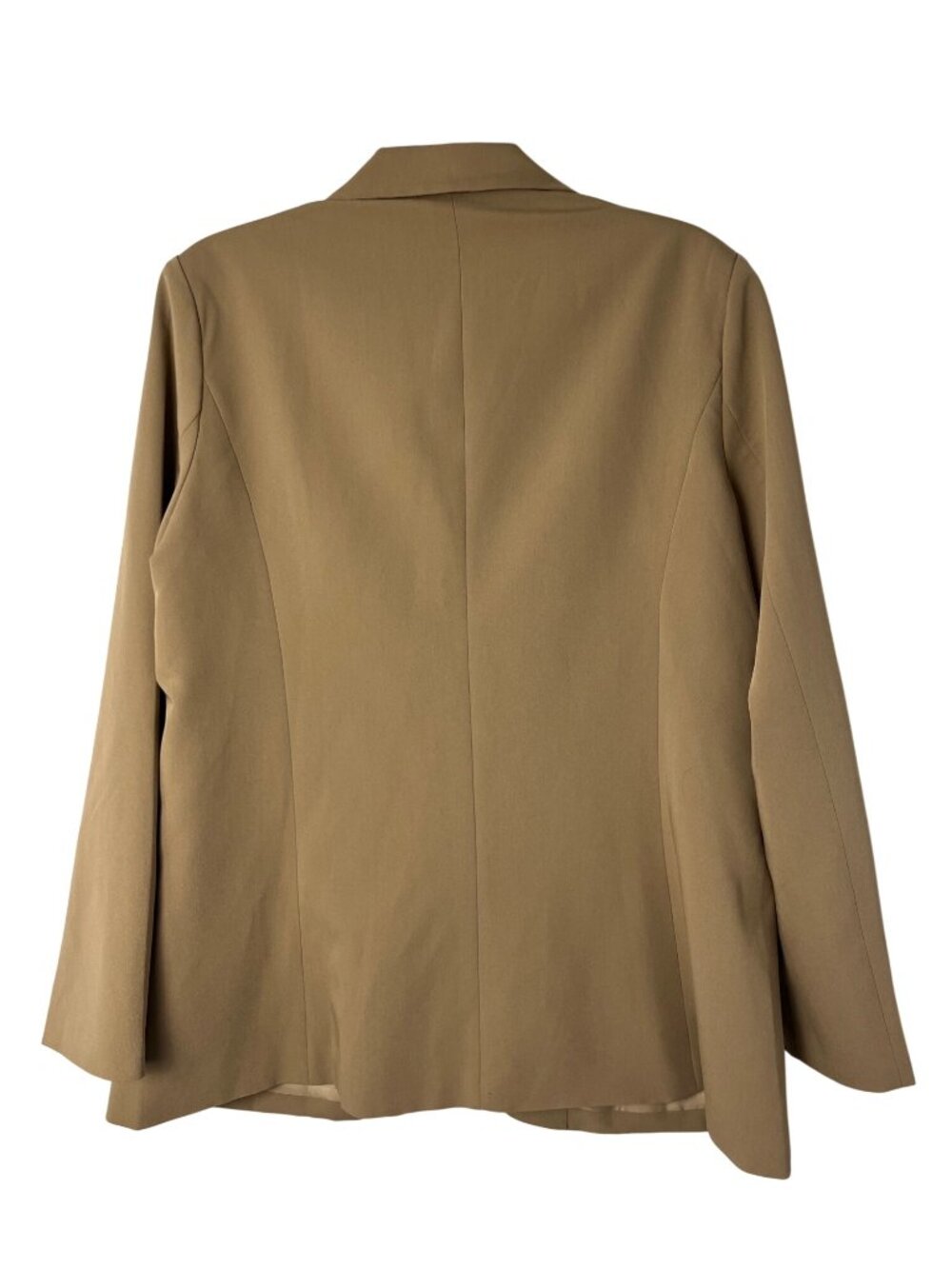 Womens Blazer XL Dark Khaki Tan Polyester Rayon Blend Jacket USED - Picture 2 of 13